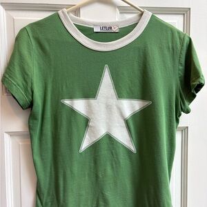 Anthropologie Green Star Tee